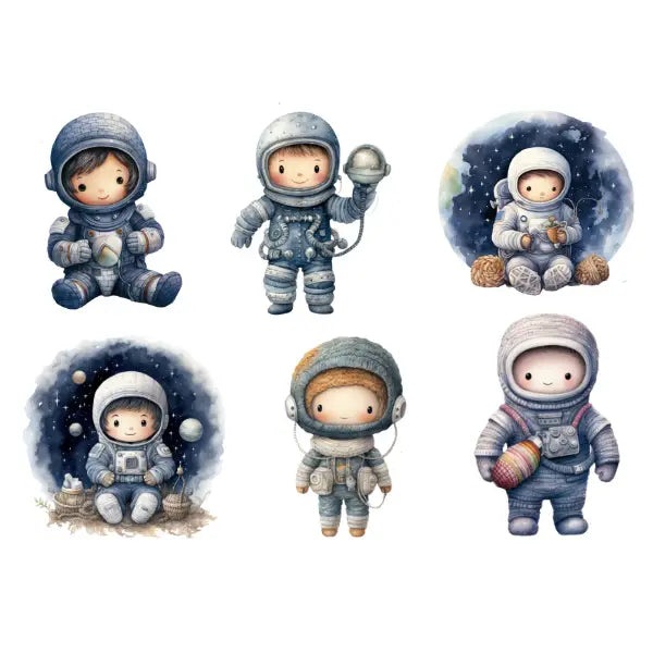 Astronauts White Cloud Decor Transfer