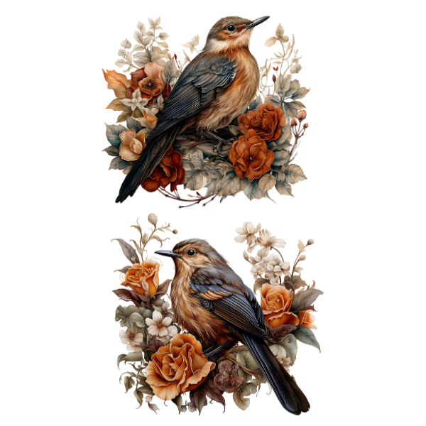 Autumn Birds 2 White Cloud Decor Transfer