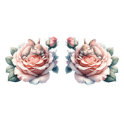 Bunny Flowers 2 White Cloud Decor Transfer