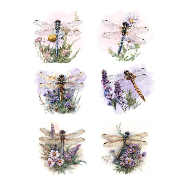 Dragonflies White Cloud Decor Transfer