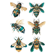 Emerald Bees White Cloud Decor Transfer