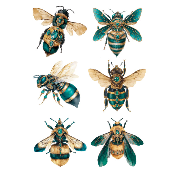 Emerald Bees White Cloud Decor Transfer