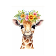 Floral Giraffe White Cloud Transfer