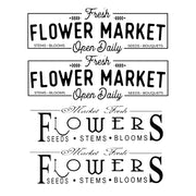 Flower Market Signs White Cloud Decor Transfer