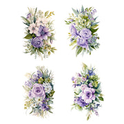 Flower Set 10 White Cloud Decor Transfers