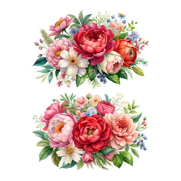 Flower Set 12 White Cloud Decor Transfer