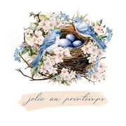 French Birds White Cloud Decor Transfer