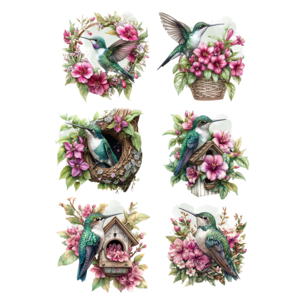 Humming Birds 1 White Cloud Decor Transfer