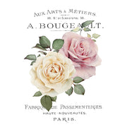 Pink & Cream Rose White Cloud Transfer