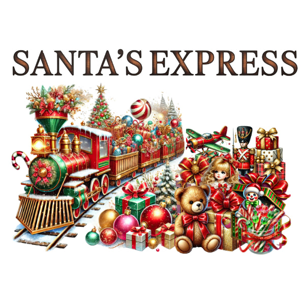 Santas Express White Cloud Decor Transfer