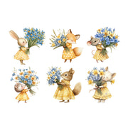 Spring Bouquets White Cloud Decor Transfer