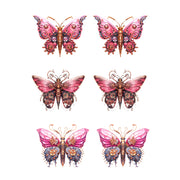 Steam Punk Butterflies White Cloud Decor Transfer