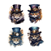 Steam Punk Cats 5 White Cloud Decor Transfer
