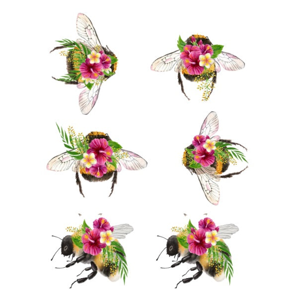 Tropical Bees White Cloud Decor Transfer