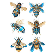 Turquoise Bees White Cloud Decor Transfer