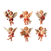 Valentines Cherubs White Cloud Decor Transfer