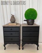 Carbon Black Faux Wood Bedsides