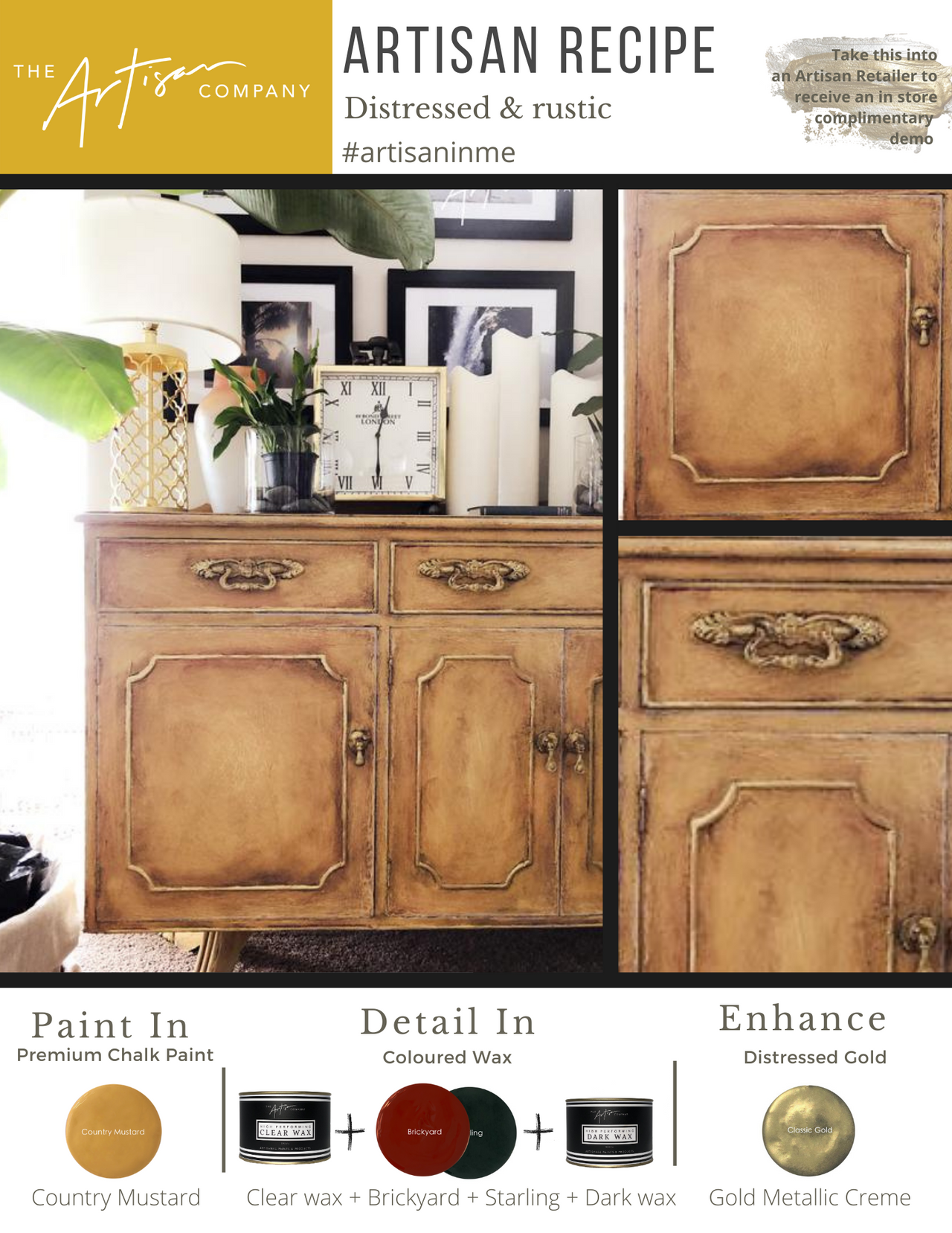 Distressed & Rustic in Country Mustard Chalk Paint Recipe
