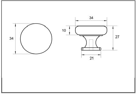 HT578/34 Polished Chrome Sherlock Knob Measurements