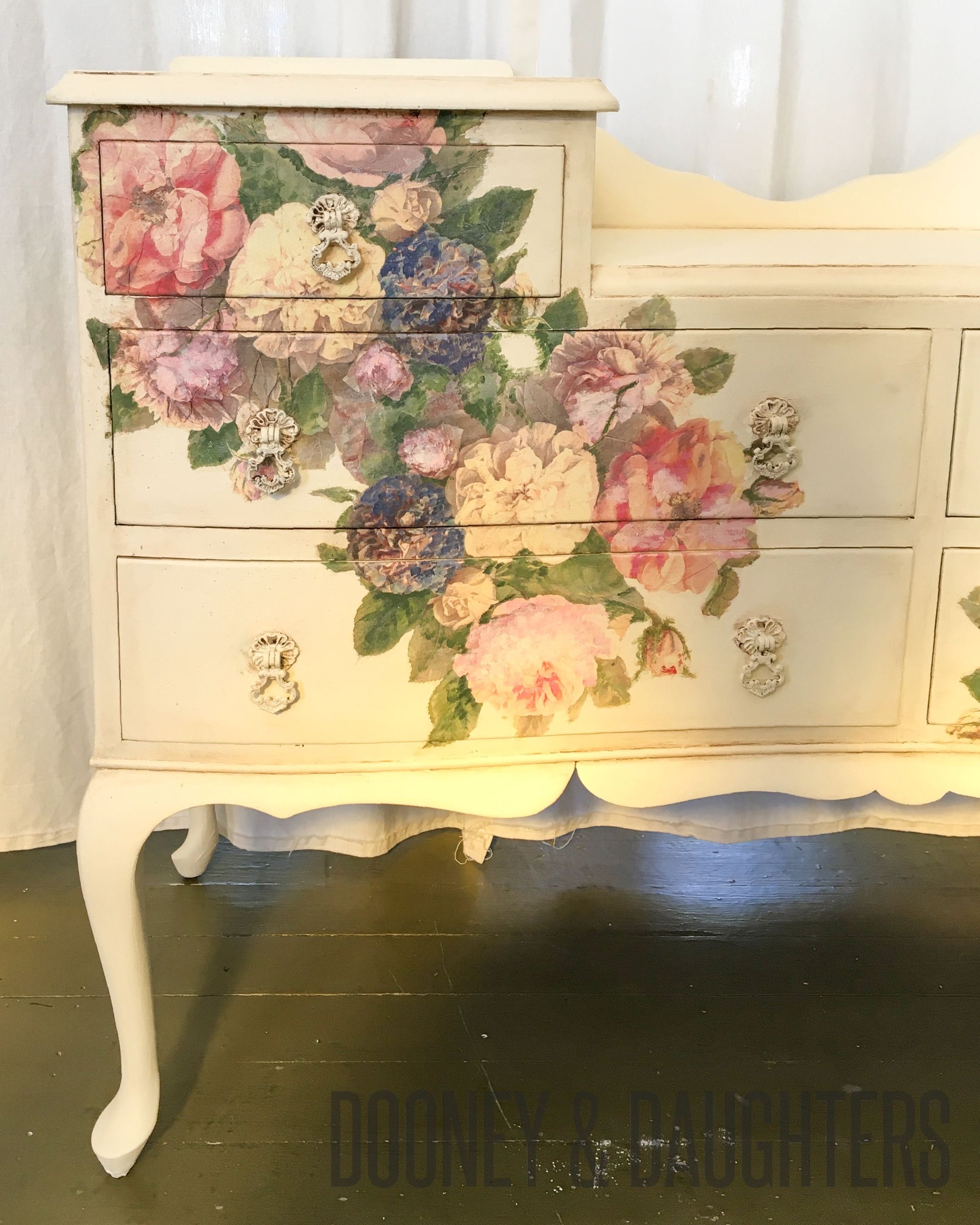 Peony Decoupage Dresser