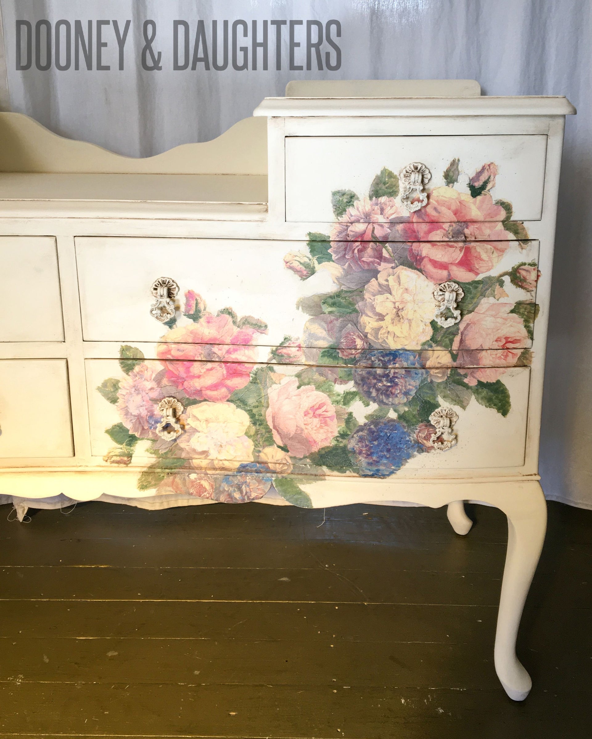 Peony Decoupage Dresser