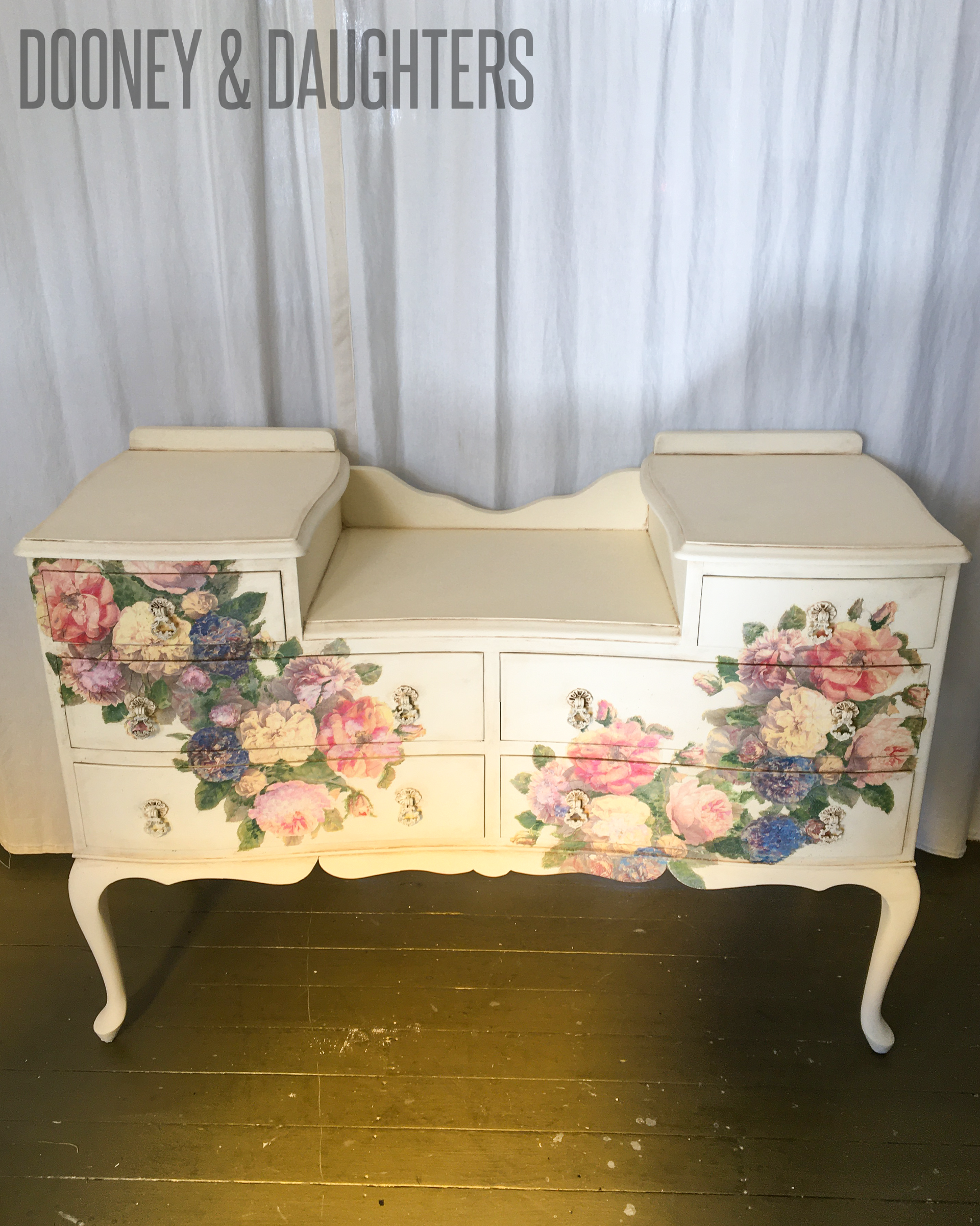 Peony Decoupage Dresser