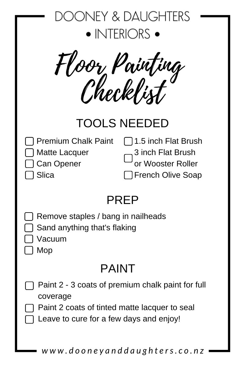 Floor Painting Checklist