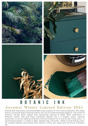 Bold deep green wall paint colour – Botanic Ink paired with metallic accents