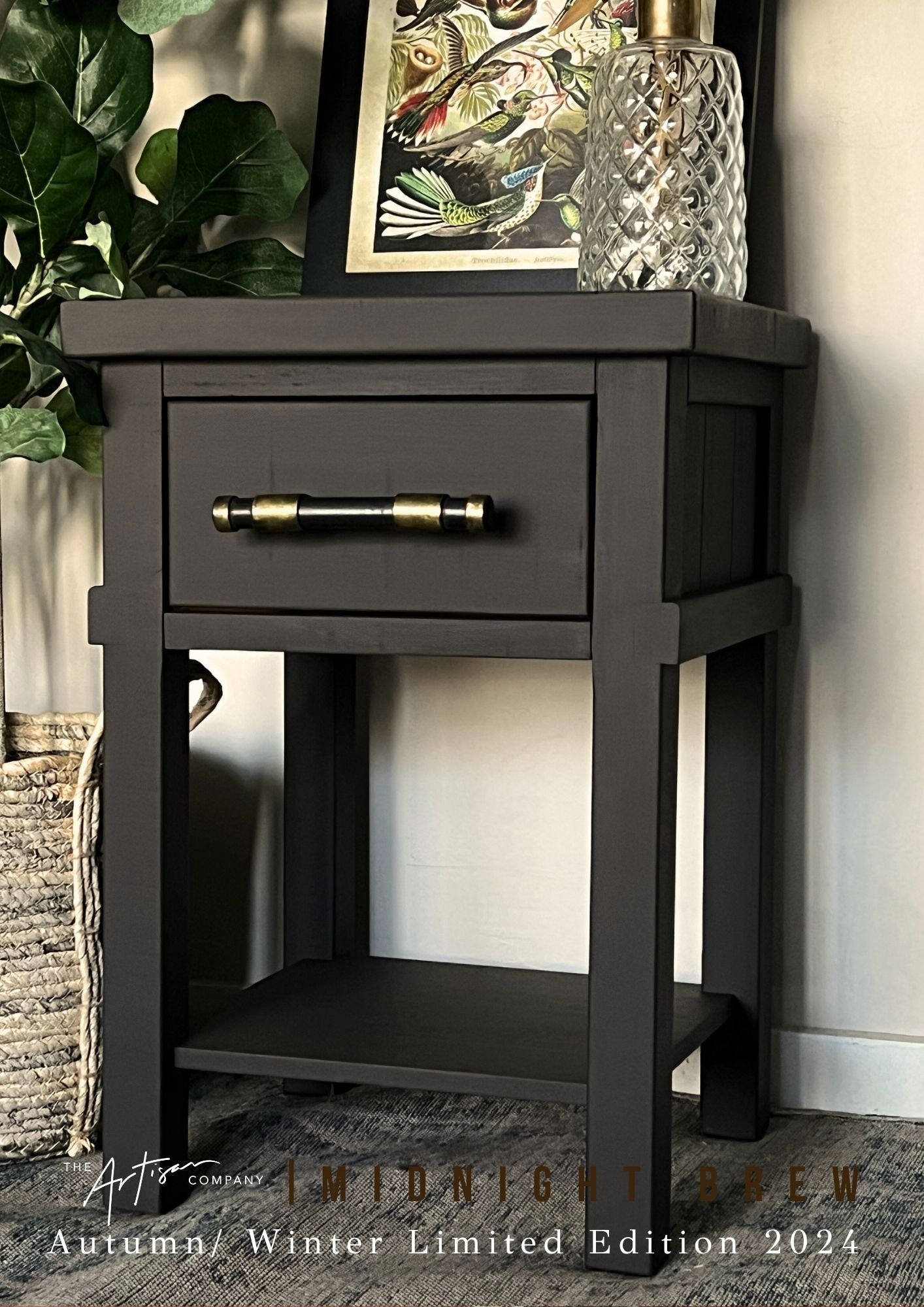 Midnight Brew wall paint in natural light – brown-based charcoal with warmth