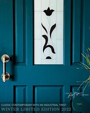 Statement door using Kingsley wall paint – luxurious artisan finish