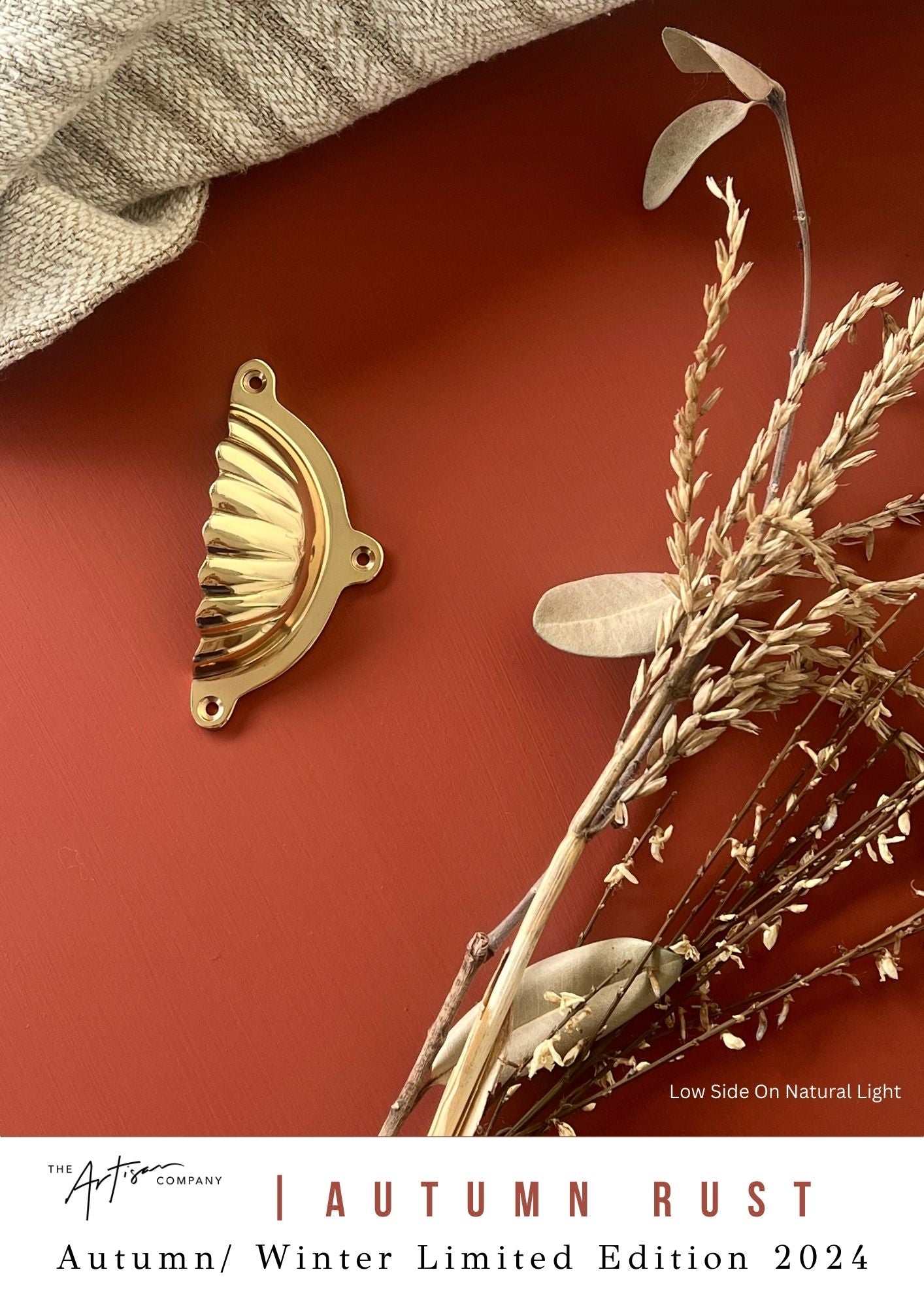 Autumn Rust wall paint styled with natural and gold accents for an exotic look
