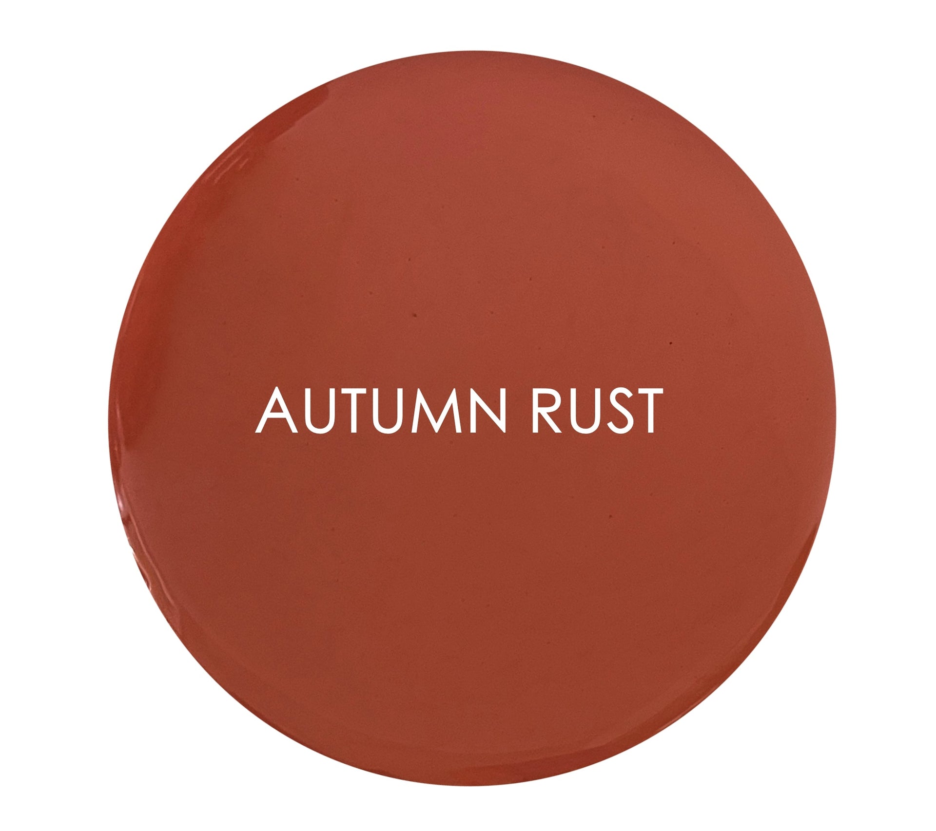 Autumn Rust luxury chalk paint swatch – rich burnt orange tone with earthy undertones