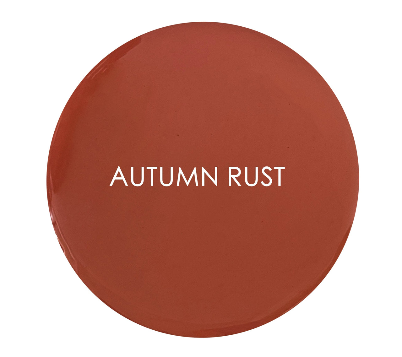 Autumn Rust luxury chalk paint swatch – rich burnt orange tone with earthy undertones