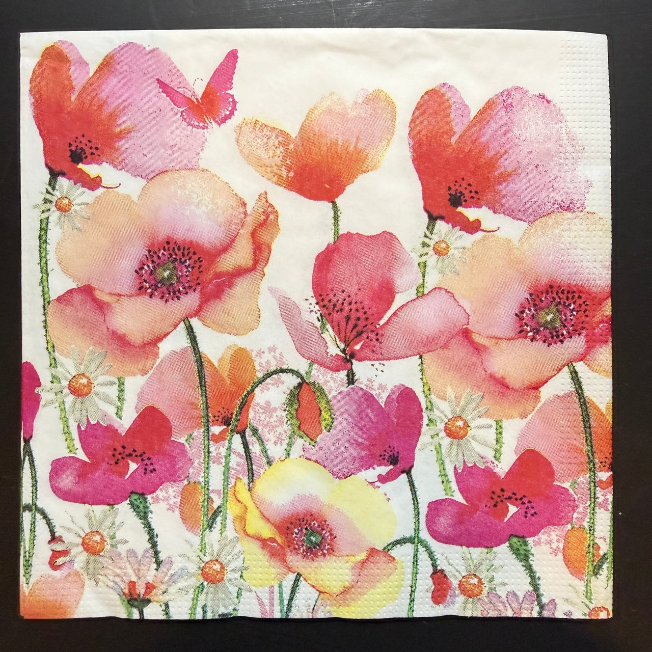Napkin - Aquarell Poppies & Daisies