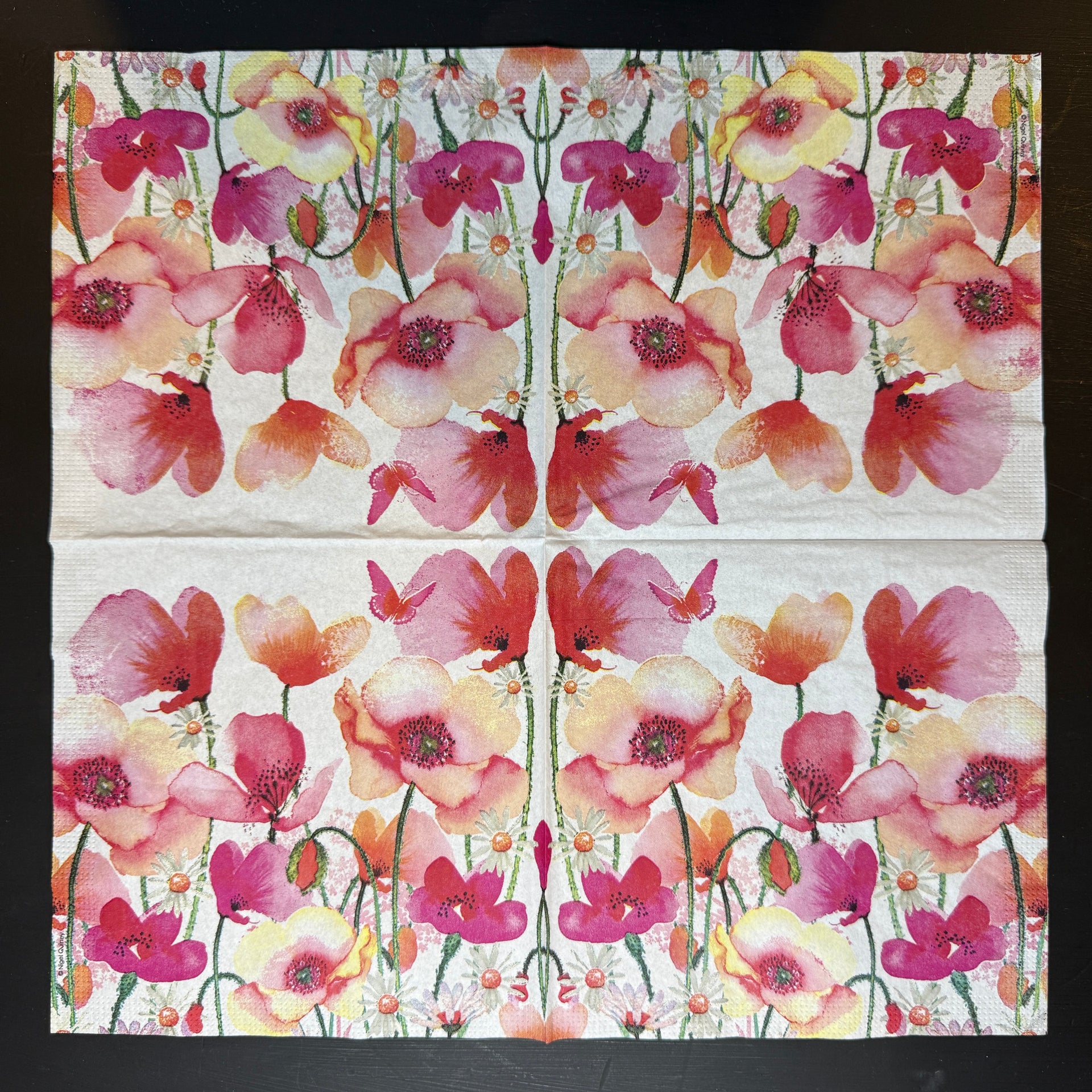 Napkin - Aquarell Poppies & Daisies