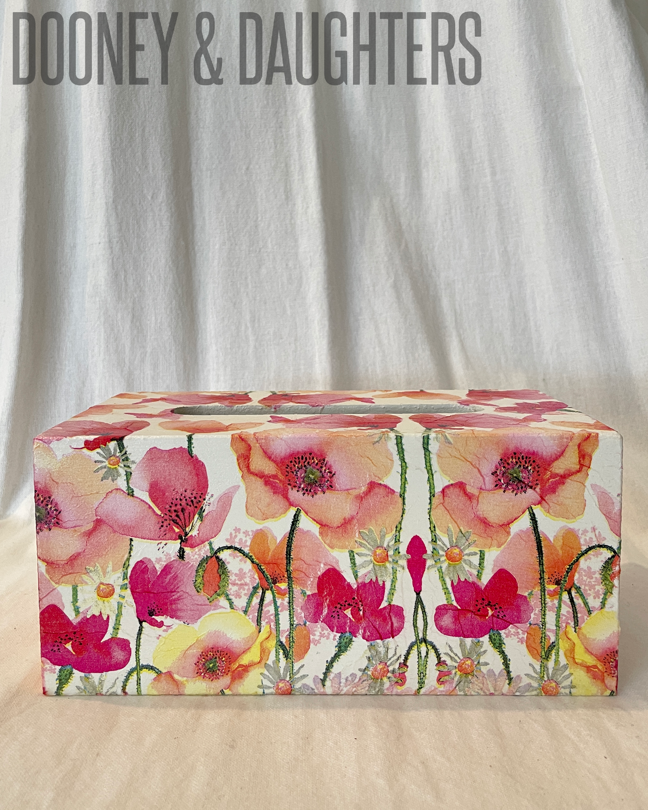 Aquarell Poppies & Daisies Rectangle Tissue Box