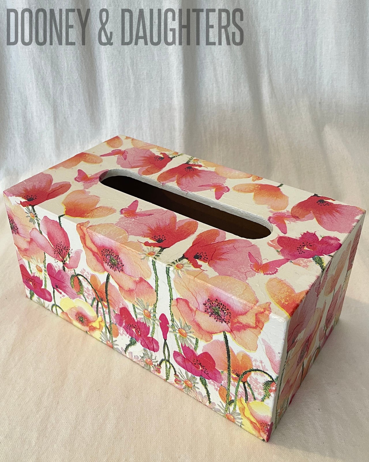 Aquarell Poppies & Daisies Rectangle Tissue Box