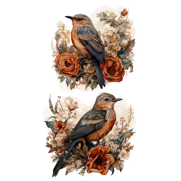 Autumn Birds 1 White Cloud Decor Transfer