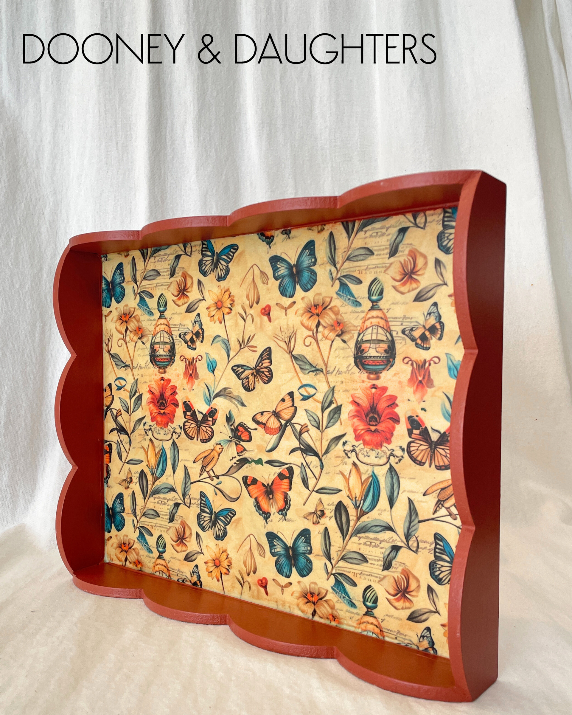 Autumn Butterflies Small Scallop Tray