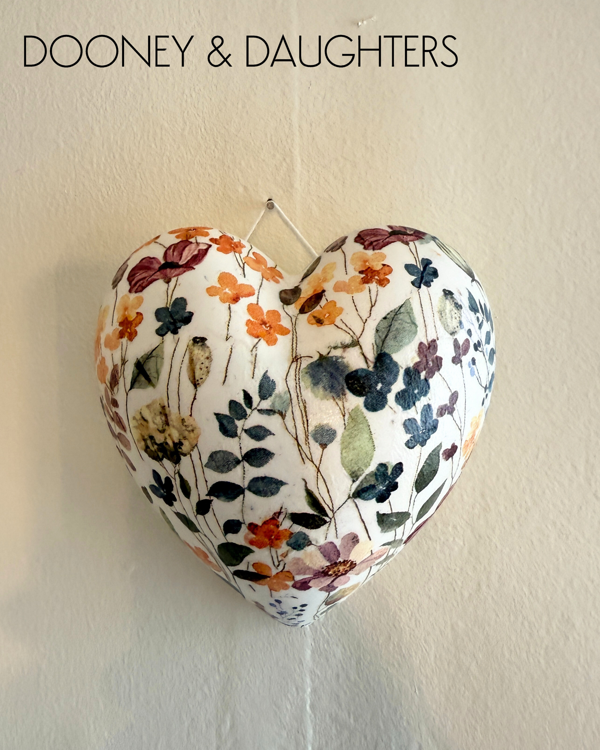 Medium Heart - Autumn Flowers
