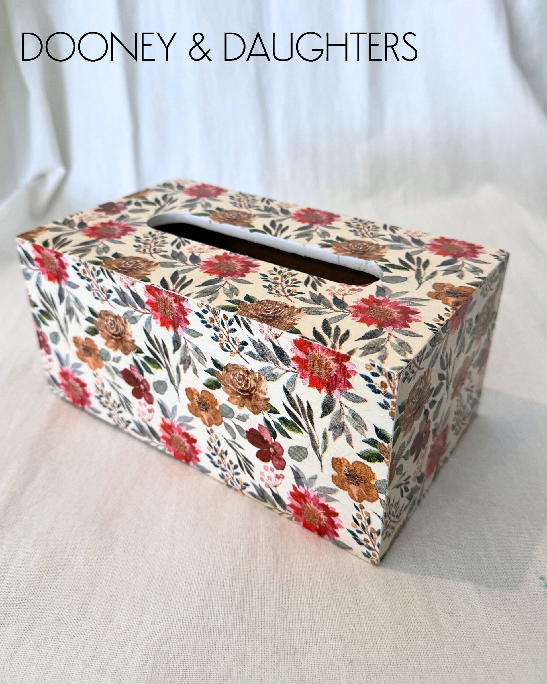 Autumn Flowers Rectangle Tissue Box