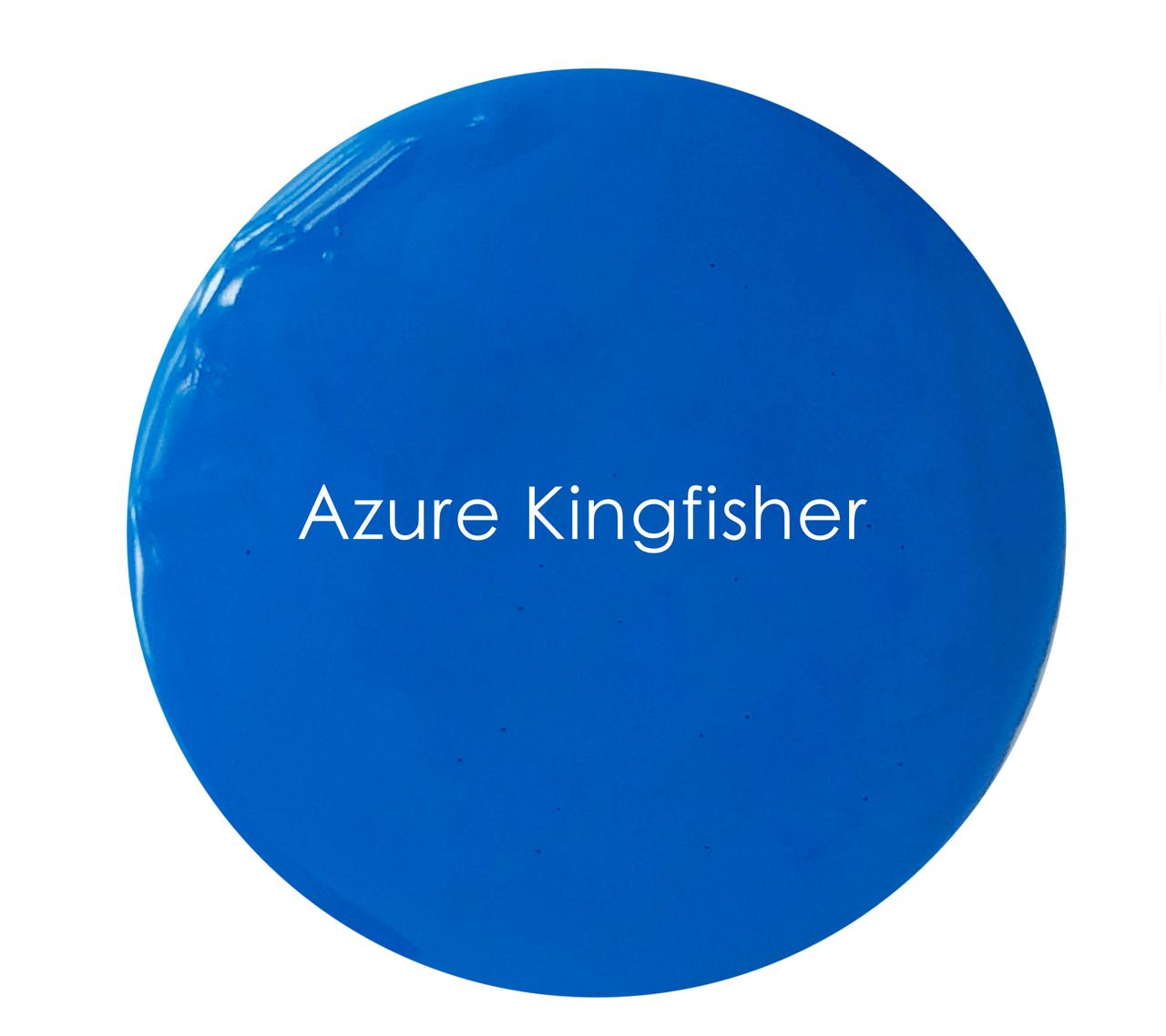 Azure Kingfisher chalk paint swatch – vibrant iridescent blue finish