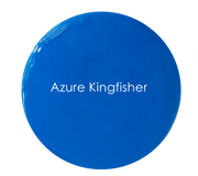 Azure Kingfisher chalk paint swatch – vibrant iridescent blue finish