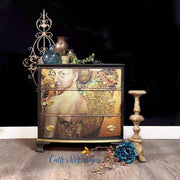 Beautiful Woman in Gold Decoupage Paper