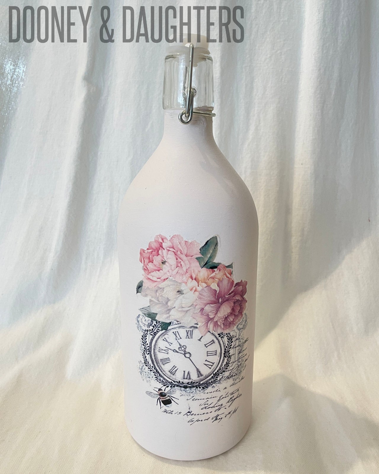Decorated Glass Bottle | Transfer Bottle | Dooney & Daughters