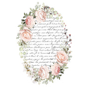 Blooms & Script White Cloud Decor Transfer