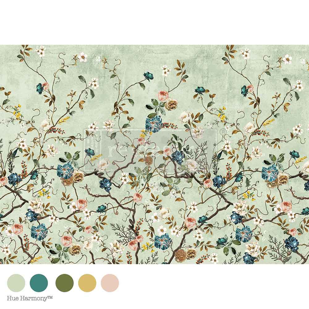 Blossom Perch A1 Decoupage Fiber Paper Redesign