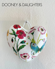 Mini Heart - Blue Butterfly & Flowers