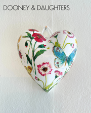 Mini Heart - Blue Butterfly & Flowers