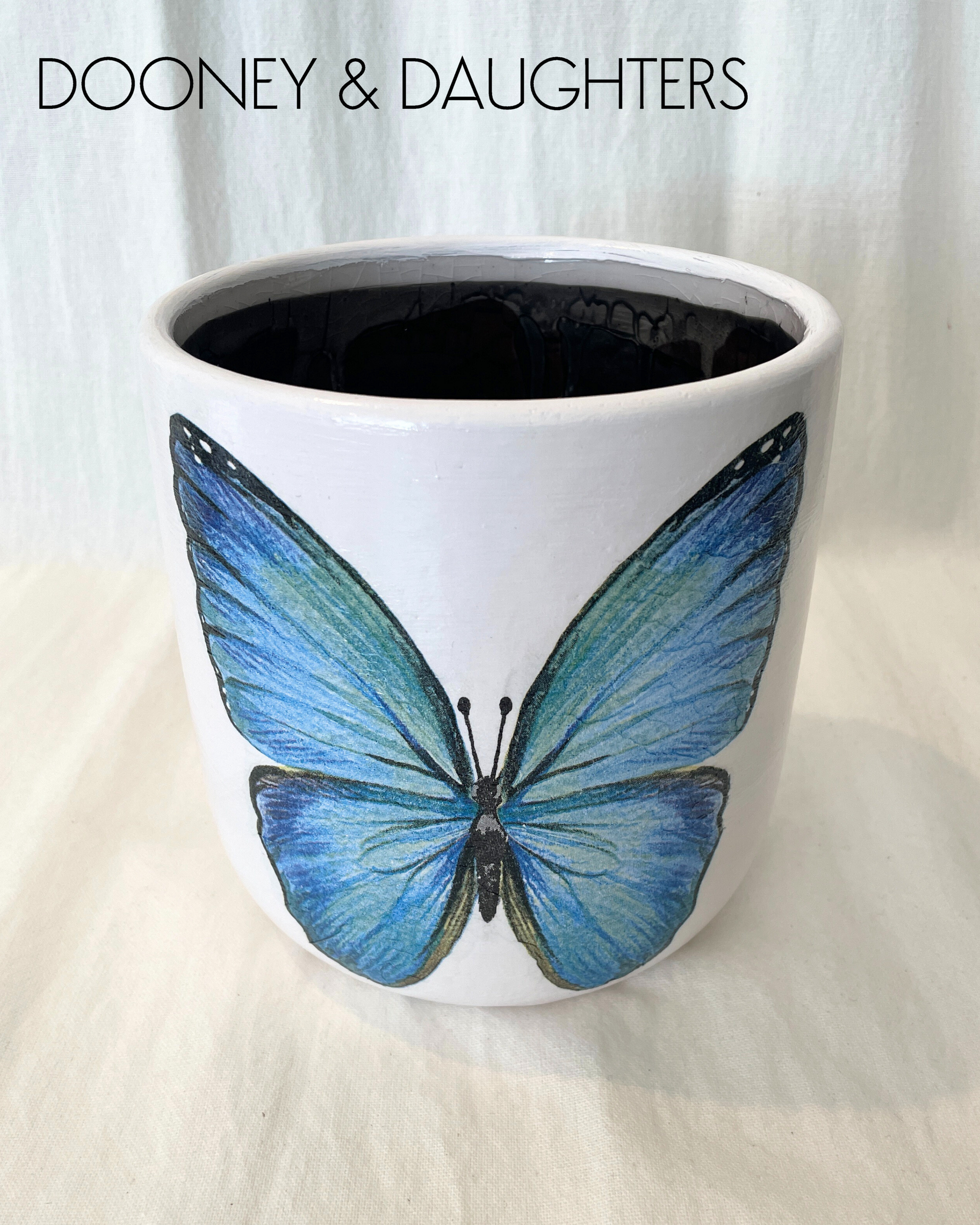 Large Pot - Blue Butterfly